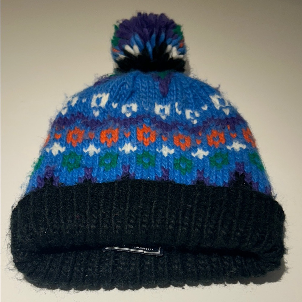 Penfield Blue Multicolor Pom-Pom Beanie